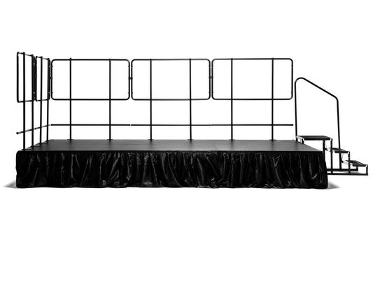 MyStage  8'x12' Portable Stage with railings, skirts, and stairs