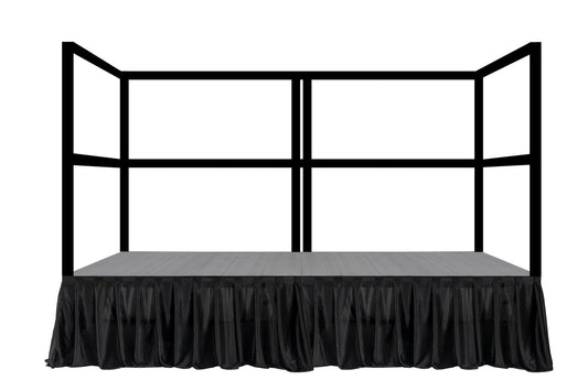 MyStage  4'x8' Portable Stage with Raililngs and Skirts