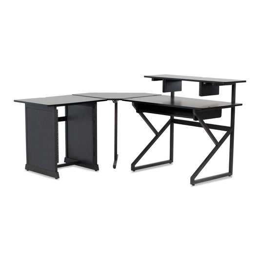 Desk Set w/ Main Desk, Corner, Rack - BLK