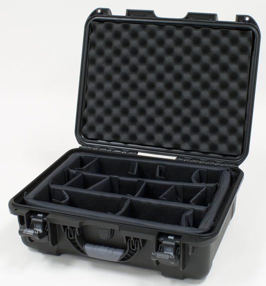 Waterproof case w/ divider system; 18"x13"x6.9"