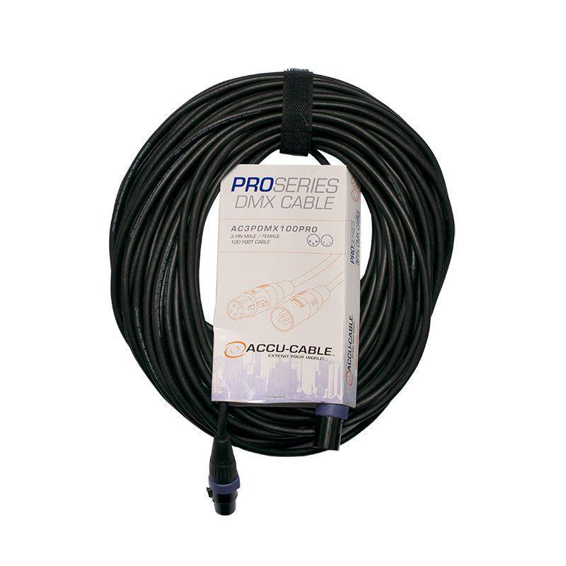 Accu-Cable 100ft Pro Series 3-Pin DMX Cable  - AC3PDMX100PRO