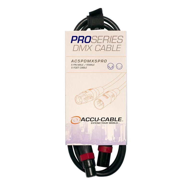 Accu-Cable 5ft Pro Series 5-Pin DMX Cable  - AC5PDMX5PRO