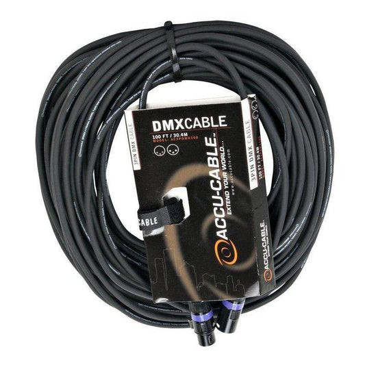 Accu-Cable 100ft 3-Pin DMX Cable -AC3PDMX100