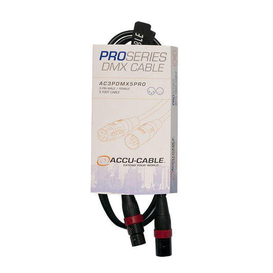 Accu-Cable 5ft Pro Series 3-Pin DMX Cable  - AC3PDMX5PRO