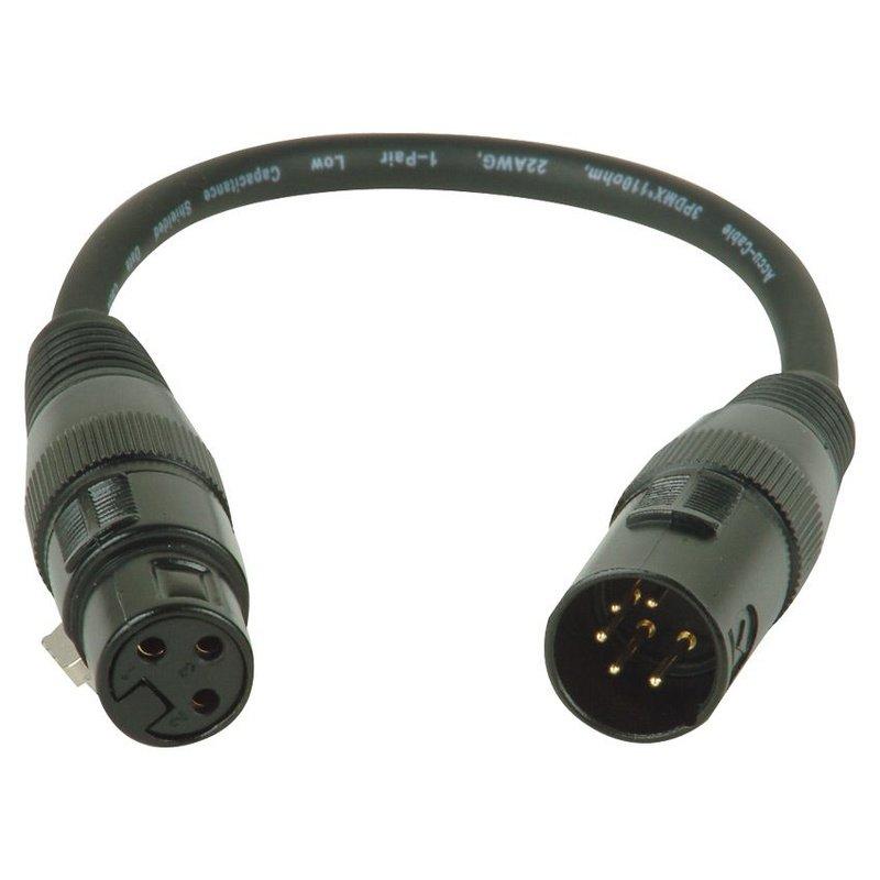 Accu-Cable 5-Pin Male to 3-Pin Female Turnaround Cable – AC5PM3PFM