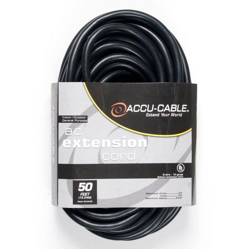 Accu-Cable 50ft AC Power Cable (12 AWG, Black) - EC-123-50