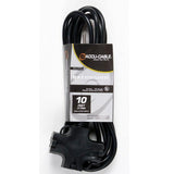 Accu-Cable 10ft AC Power Cable with tri-tap (16 AWG, Black) - EC-163-3FER10